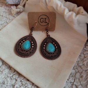 Copper Turquoise Earrings